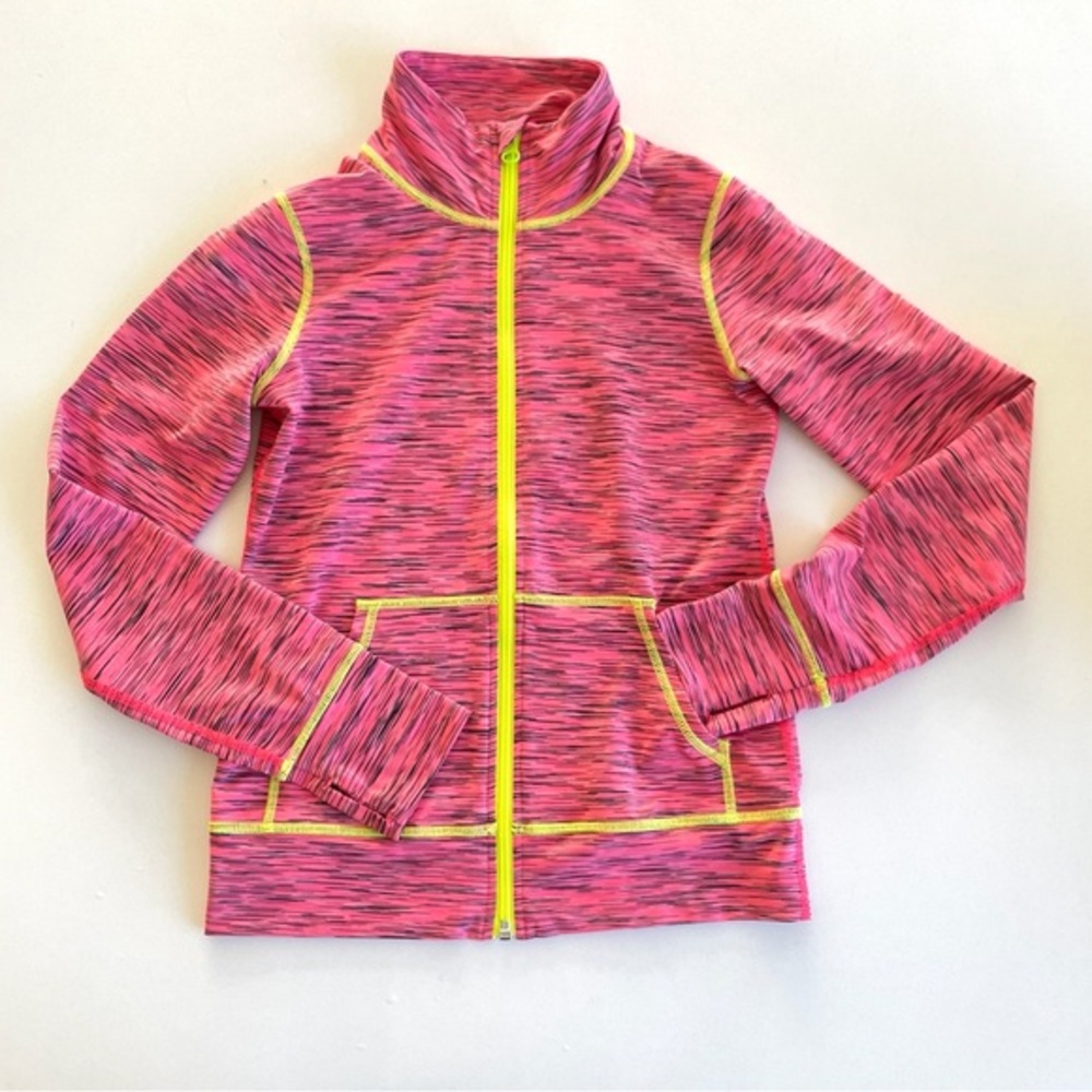 Zella Kids Pink and Yellow Activewear Jacket Size Large